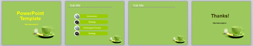 绿色绿茶PPT模板2